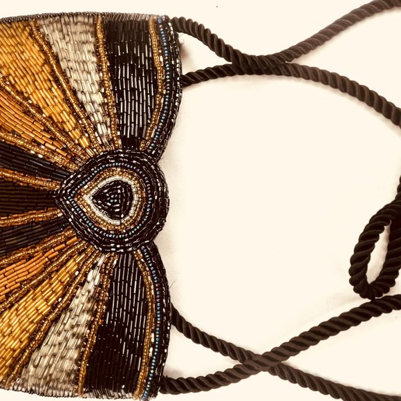 ✨ Gold & Bronze Beaded Art Deco Evening Bag – American Vintage - Picture 8 of 10